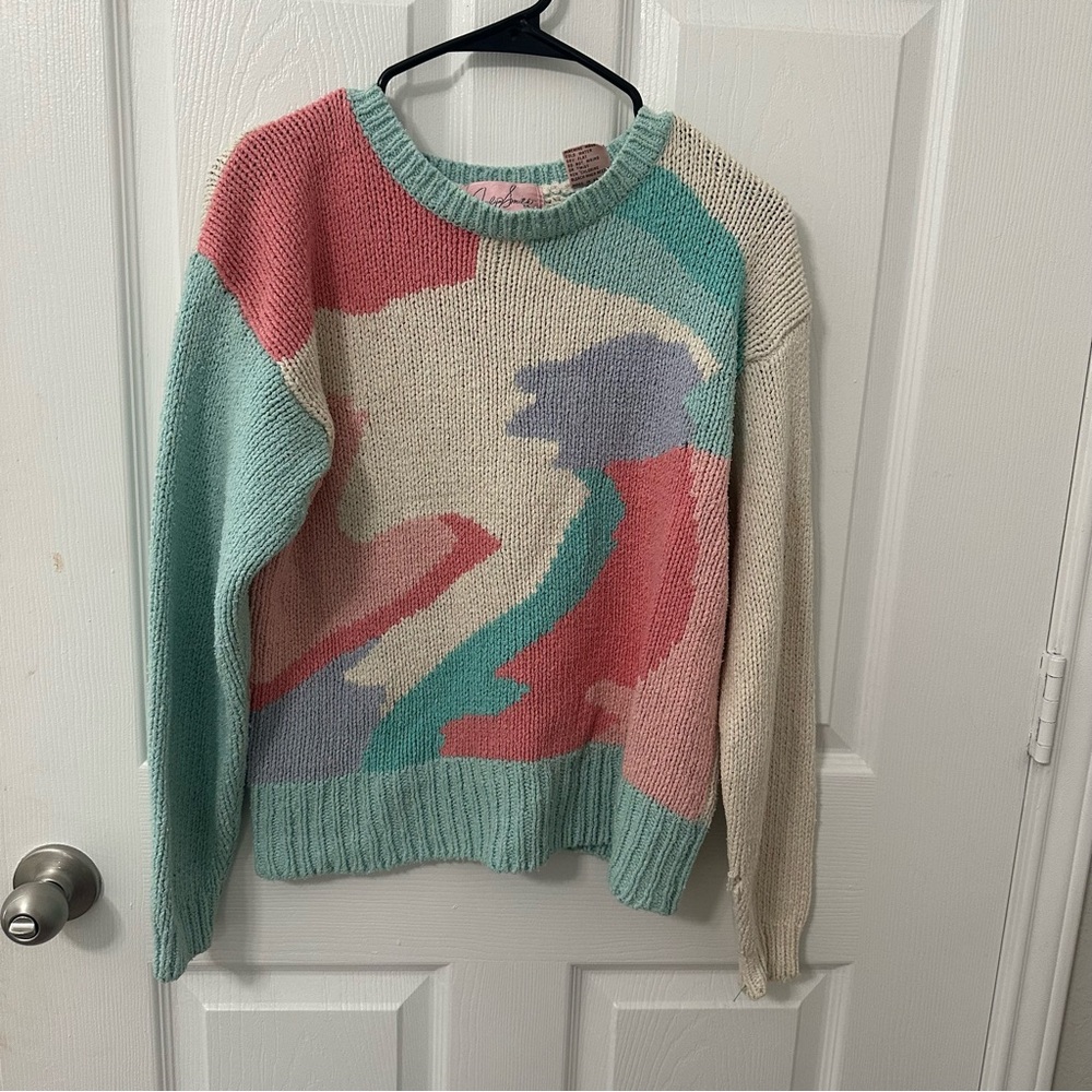 Colorful Abstract Knit Sweater